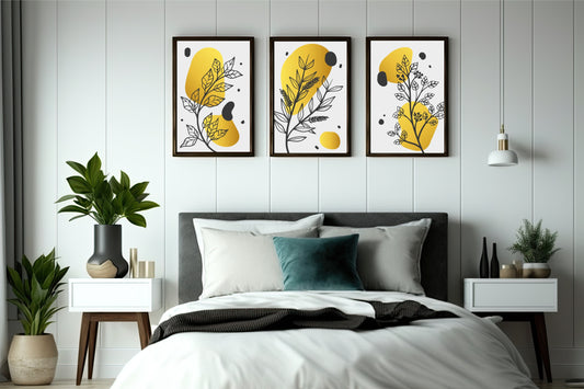 Golden Botanical Harmony Wall Frame Set β Natureβs Minimal Glow πΏβ¨