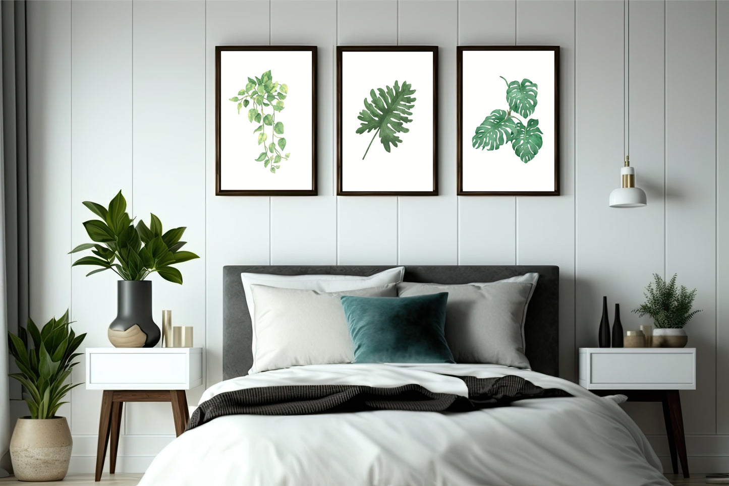Tropical Green Leaf Wall Frame Set – Nature’s Refreshing Touch 🌿✨