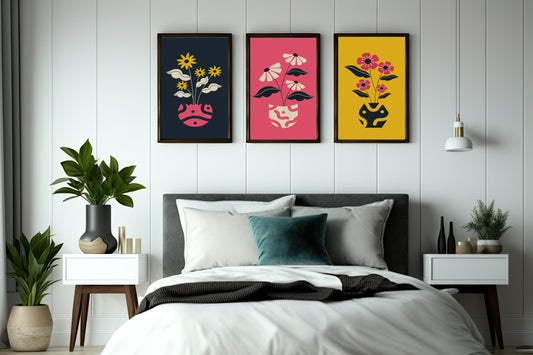 Bloom Essence Wall Frame Set β Vibrant Art for Modern Spaces