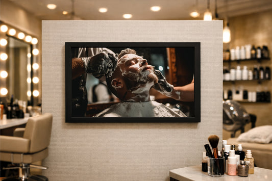 Luxury Shave Experience Wall Art Photo Frame β The Art of Relaxed Grooming