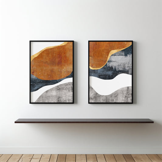 Rustic Terrain Wall Frame Set β Abstract Earth & Stone Harmony ποΈβ¨