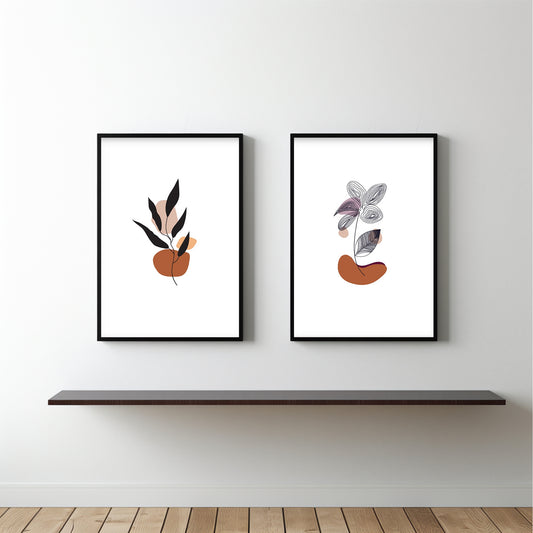 Abstract Earth Wall Frame Set β Modern Art Meets Natural Warmth πͺ΄