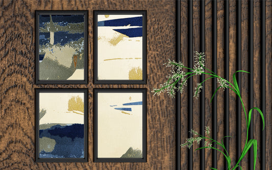 Coastal Echo – Blue & Ivory Abstract Wall Art 💙✨