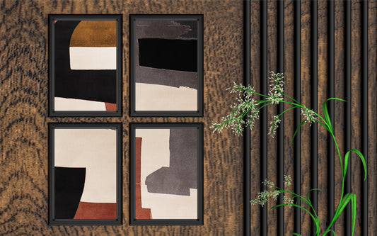 Muted Terra Flow – Minimal Abstract Wall Art 🤎🖤✨