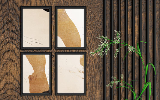 Golden Drift Calm – Minimal Abstract Wall Art 🤍✨