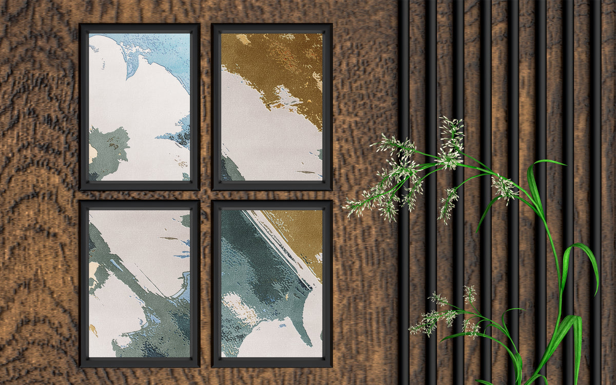 Oceanic Brush Wall Art Photo Frame – Minimal Abstract Wall Art
