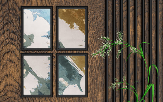 Oceanic Brush Wall Art Photo Frame – Minimal Abstract Wall Art