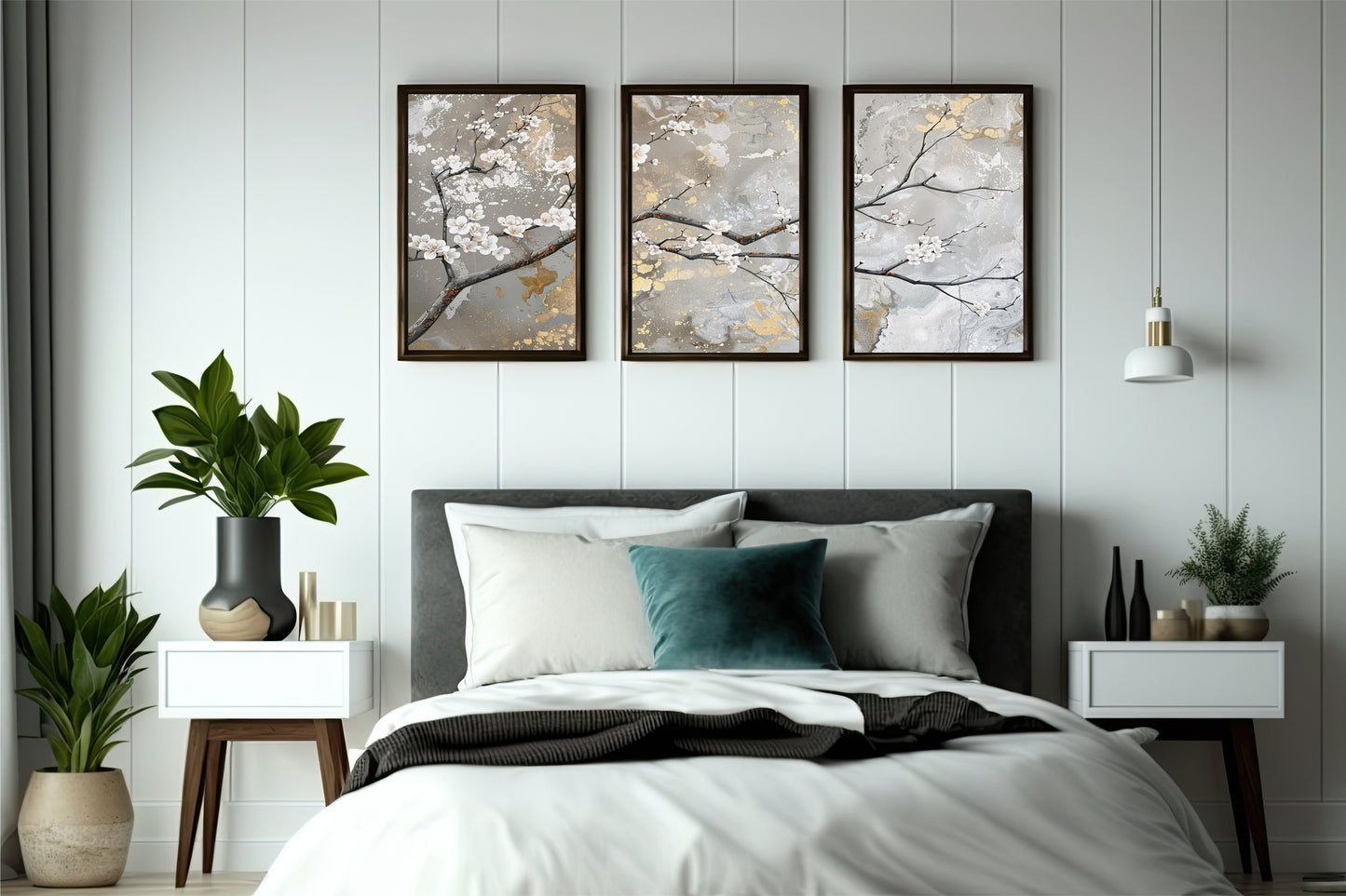 Golden Blossom Serenity Wall Frame Set β Abstract Floral Elegance for Modern Spaces β¨