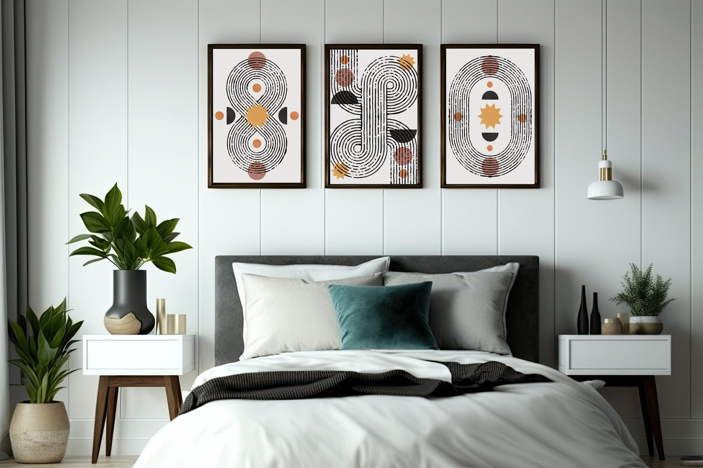 Abstract Geometry Wall Frame Set β Modern Art for Contemporary Spaces π