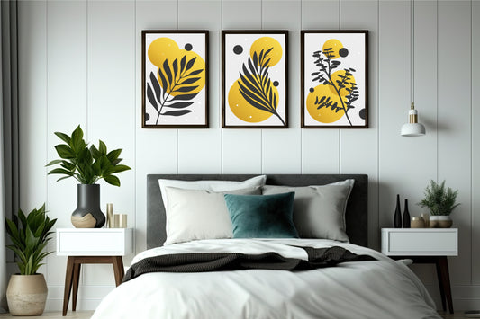 Modern Botanical Harmony Wall Frame Set β Minimal Nature Art for Elegant Interiors