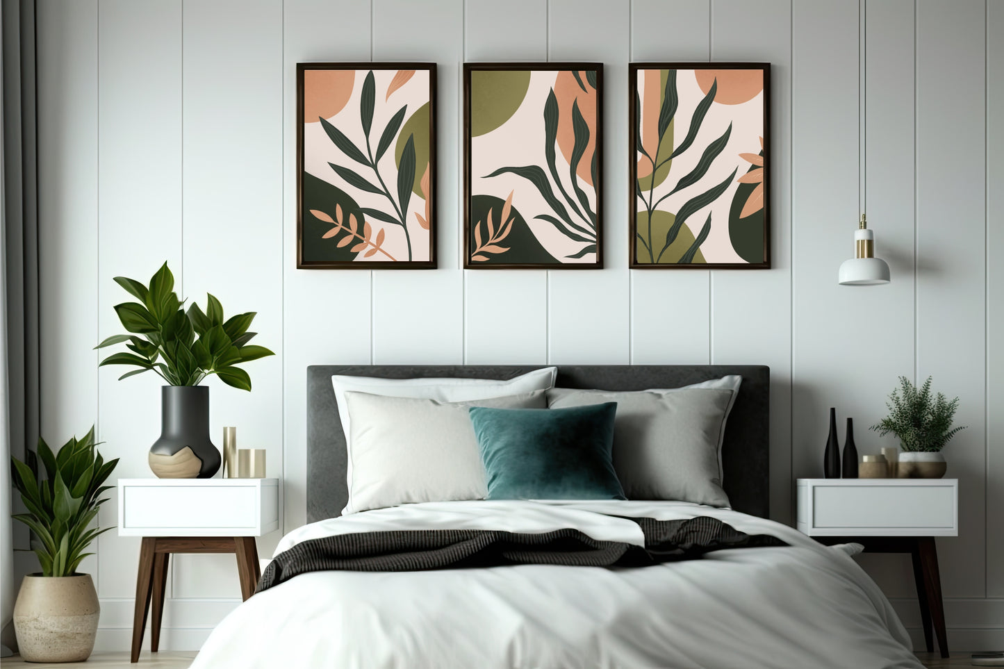 Terracotta Botanical Bliss Wall Frame Set of 3 β Modern Nature-Inspired Art for Living Room, Bedroom & Office πΏβ¨