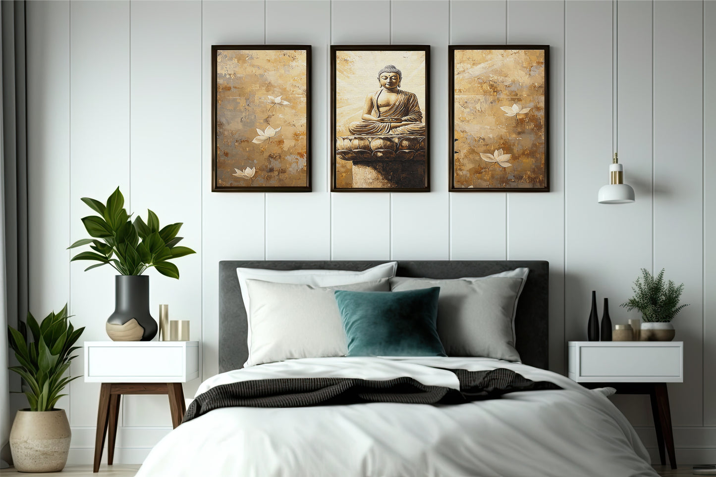 Divine Serenity Buddha Wall Frame Set – Tranquil Art for Peaceful Interiors