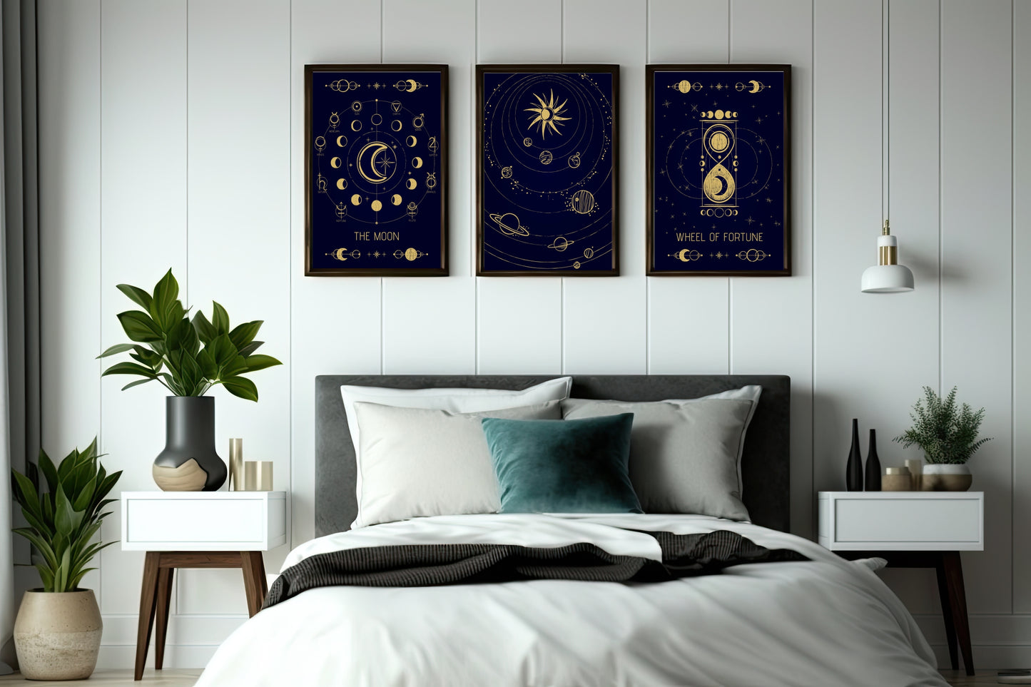 Midnight Cosmos Wall Frame Set – Luxury Celestial Art for Modern Interiors