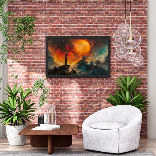 Moonlit Dreamscape Wall Art | Surreal Night Landscape