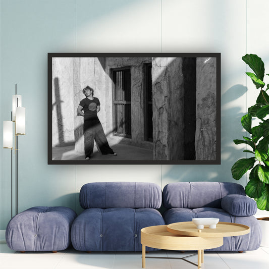 Vintage Man Portrait Black & White Wall Art | Street Photography