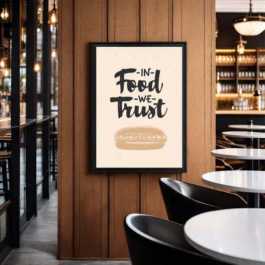 In Food We Trust β Fun Kitchen & CafΓ© Wall Frame πβ¨
