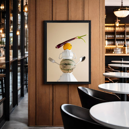 Creative Food Balance Wall Frame β Artistic Kitchen & CafΓ© DΓ©cor πππ½οΈ