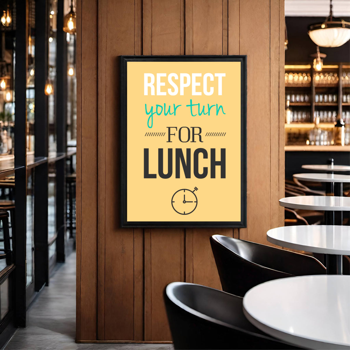 Respect Your Turn for Lunch β Minimal Office Etiquette Wall Frame β°π±