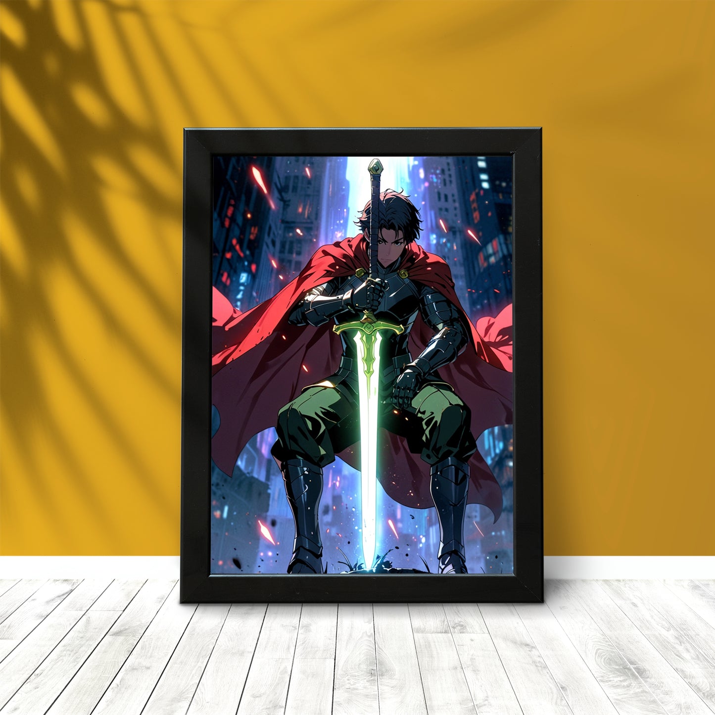 Legendary Warrior Wall Frame – Epic Anime Power for Your Space ⚔️