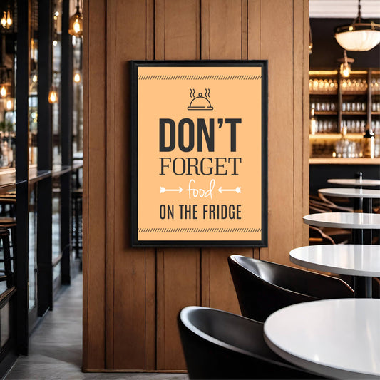 Donβt Forget Food on the Fridge β Fun Minimal Kitchen Wall Frame π½οΈπ§‘
