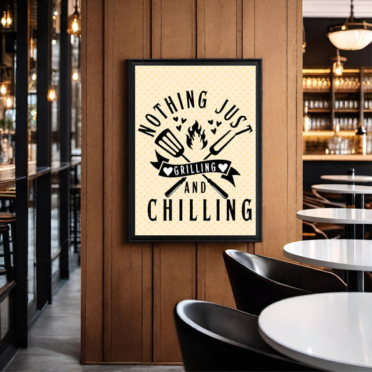 Nothing Just Grilling and Chilling β Fun BBQ Wall Frame ππ₯