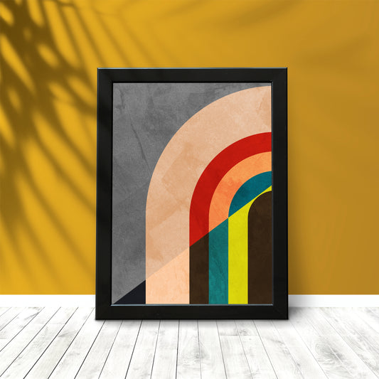 Retro Rainbow Arc Wall Frame β Bold Geometry for Modern Interiors π¨