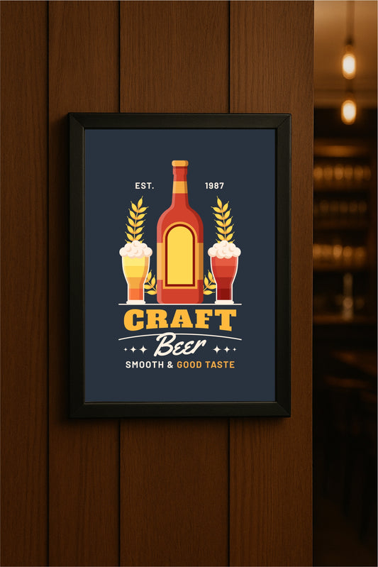“Craft Beer – Smooth & Good Taste Art Poster” 🍻🎨