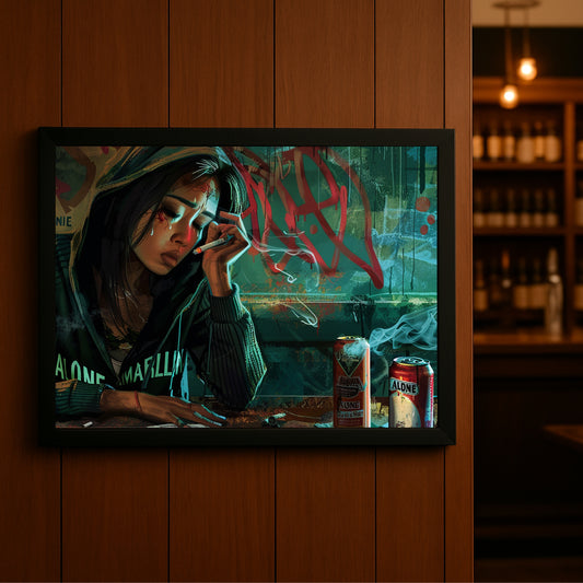 “Urban Alone – Moody Street Bar Art” 🖤🔥