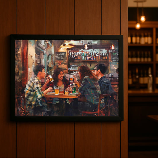 “Good Times – Cozy Bar Friends Art” 🍻✨