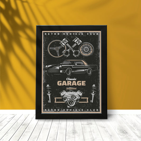 “Classic Garage” Wall Frame – Retro Ride Vibes for Auto Enthusiasts 🚗🔥