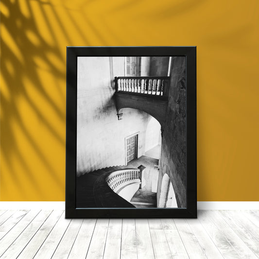 “Timeless Steps” – Black & White Architectural Wall Frame 🏛️🖤