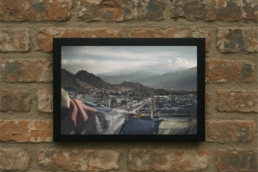 “Himalayan Calm – Mountain Prayer Flags Frame” 🏔️🛕