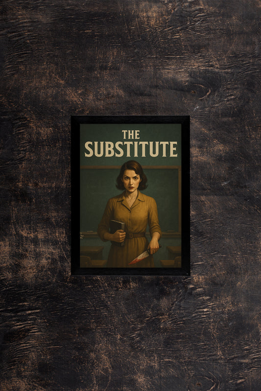 “THE SUBSTITUTE – Psychological Thriller Poster Frame” 🔪📚🖤