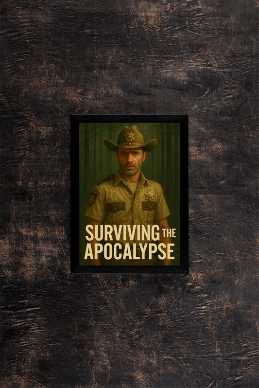 “SURVIVING THE APOCALYPSE – Sheriff Survival Poster” 🛡️🌲⚡