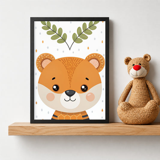 Cute Tiger Wall Art | Baby Tiger Kids Poster | Safari Animal Nursery Room Decor