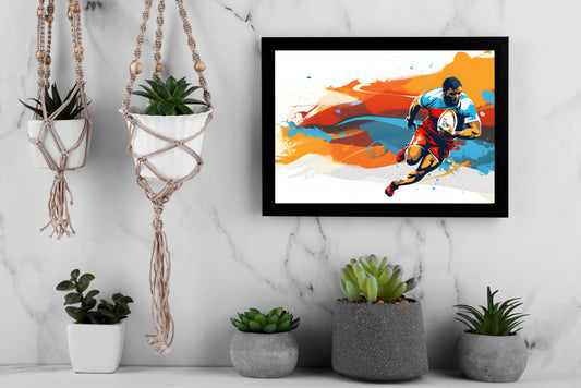 “Unstoppable Motion – Sports Energy Inspired Frame” 🏉🔥