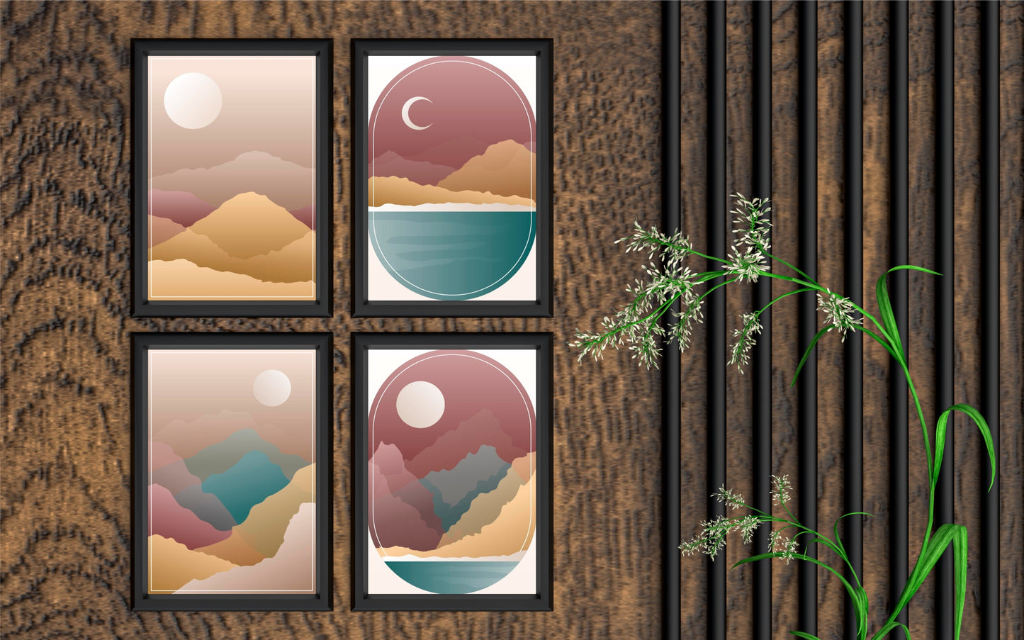 Desert Mirage β Set of 4 Wall Frames ποΈπ