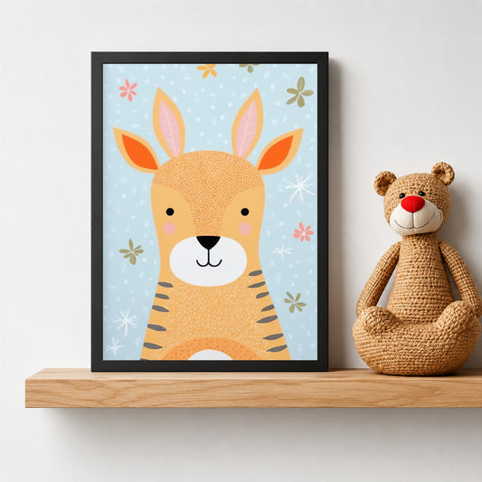 Cute Deer Wall Art | Baby Deer Kids Poster | Woodland Animal Nursery Decor | Cute Forest Animal Wall Decor