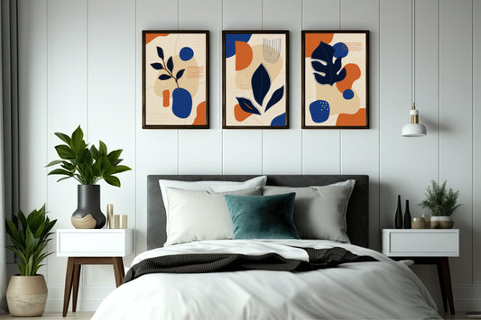 Modern Abstract Botanical Wall Frame Set – Bold Contemporary Home Décor 🌿🎨
