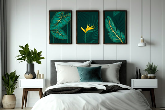 Tropical Jungle Leaf Wall Frame Set β Modern Botanical Home DΓ©cor π΄π