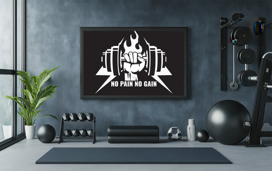 “No Pain No Gain – Power Fist Gym Art Frame” 🔥🏋️♂️