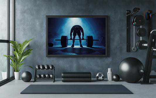 Before the Lift – Silent Strength Gym Art Frame 🌌🏋️♂️