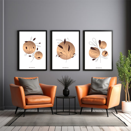 Botanical Wall Art Set of 3 | Modern Decor