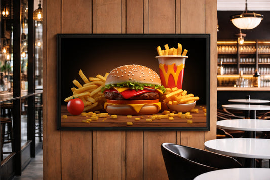 Classic Burger Feast – Fast Food Art Frame 🍔🍟