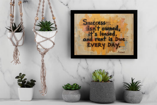 Success Isnβt Owned Wall Art Photo Frame β Daily Hustle Motivational Wall Art