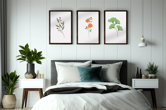 Elegant Botanical Trio Wall Frame Set β Natureβs Minimal Charm πΈπΏ