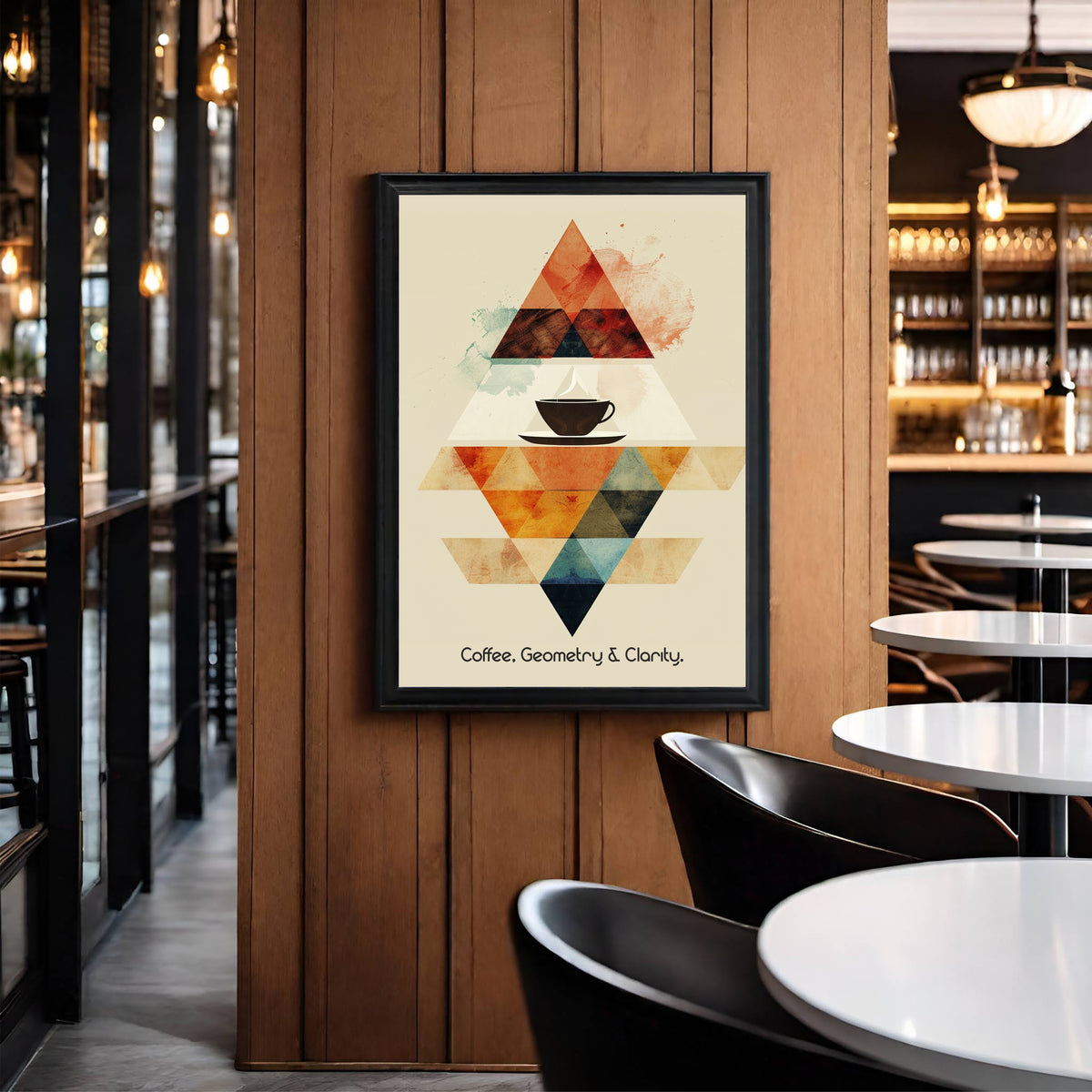 Coffee, Geometry & Clarity – Modern Abstract Coffee Wall Art