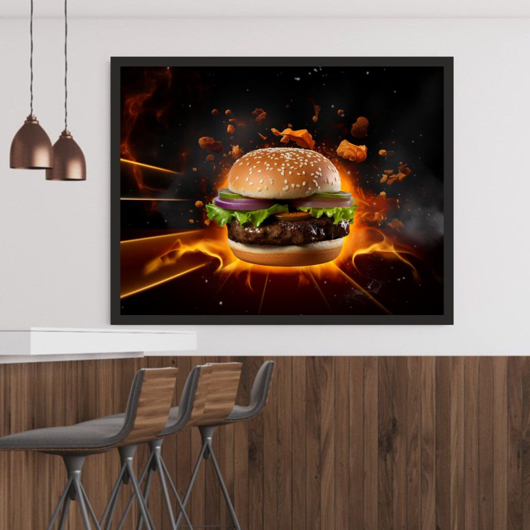 Classic Burger Wall Frame – A Treat for Food Lovers