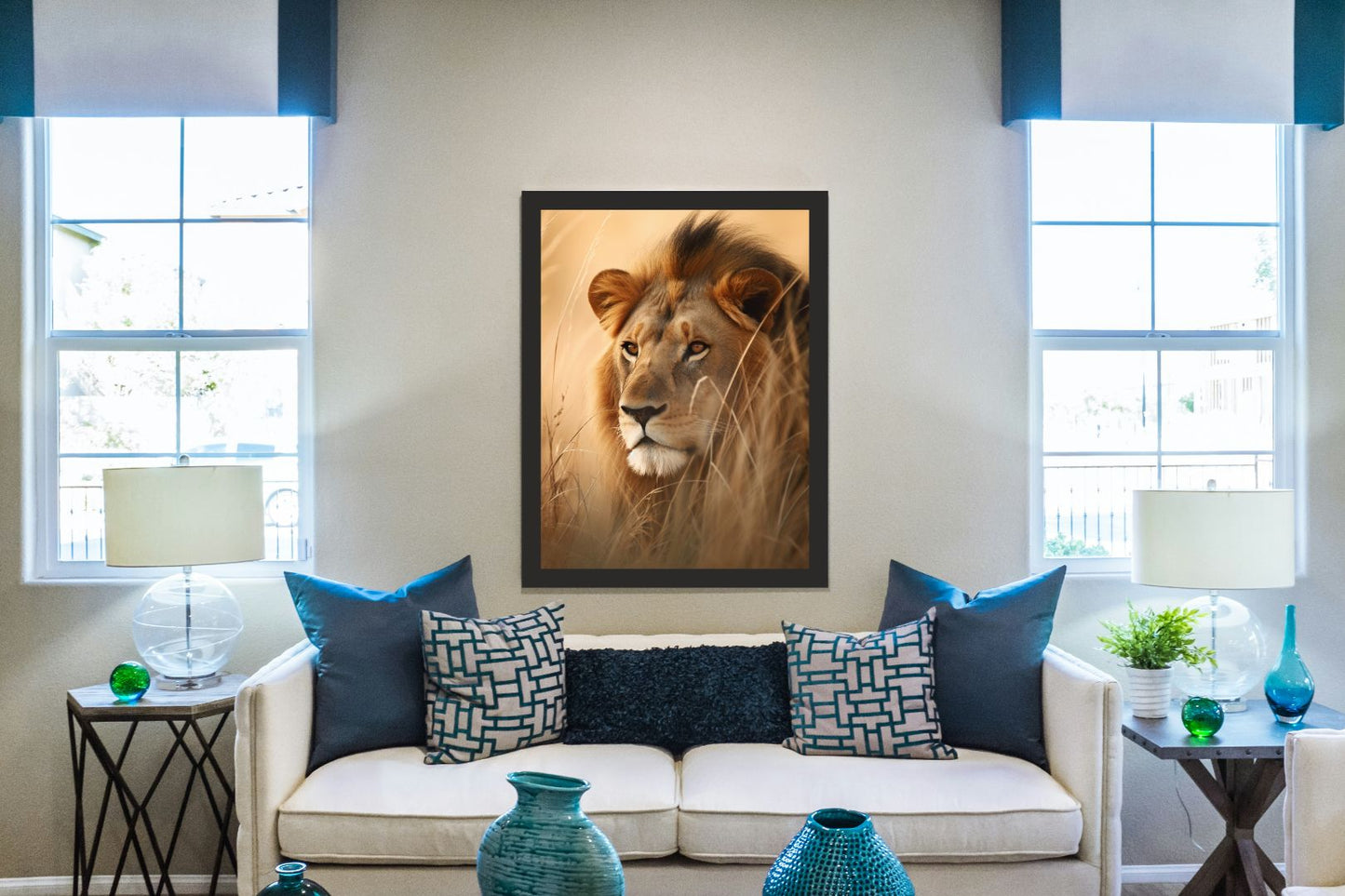 Majestic Lion & Nature Wall Art โ Power Meets Serenity ๐ฆ๐ฟ