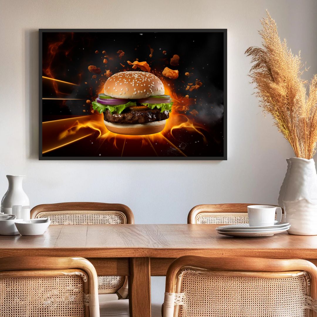 Classic Burger Wall Frame – A Treat for Food Lovers